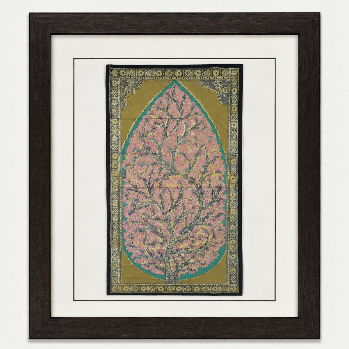 Tree of Life 03: Natural Painting On Palm-Leaf - Hand-Carved Artwork