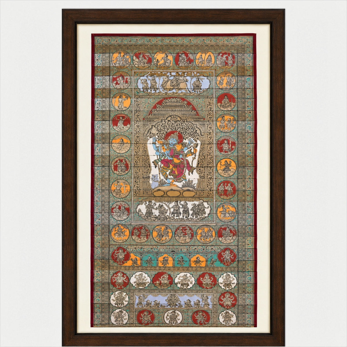 Lord Shiva's Story: The Narrative Scroll Hand-Carved On Palm-Leaf With Natural Pigments