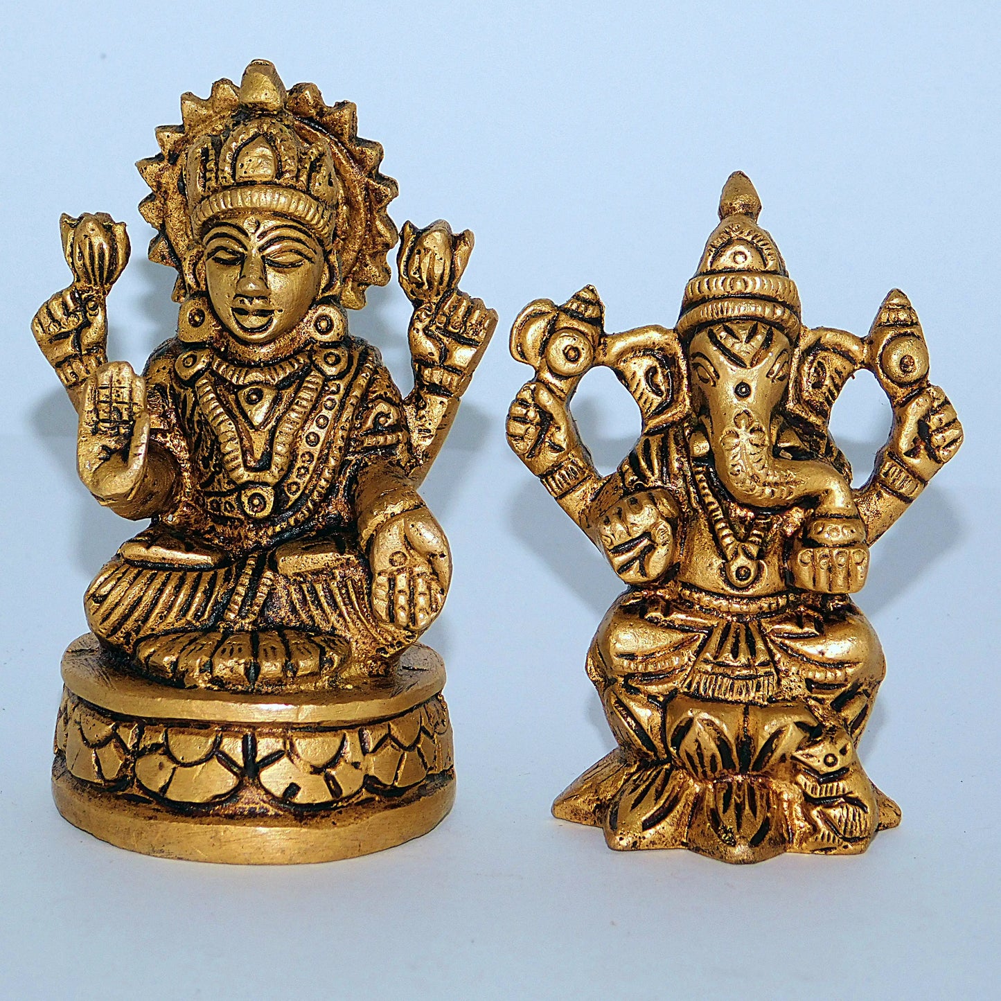 LAKSHMI GANESH Brass idols