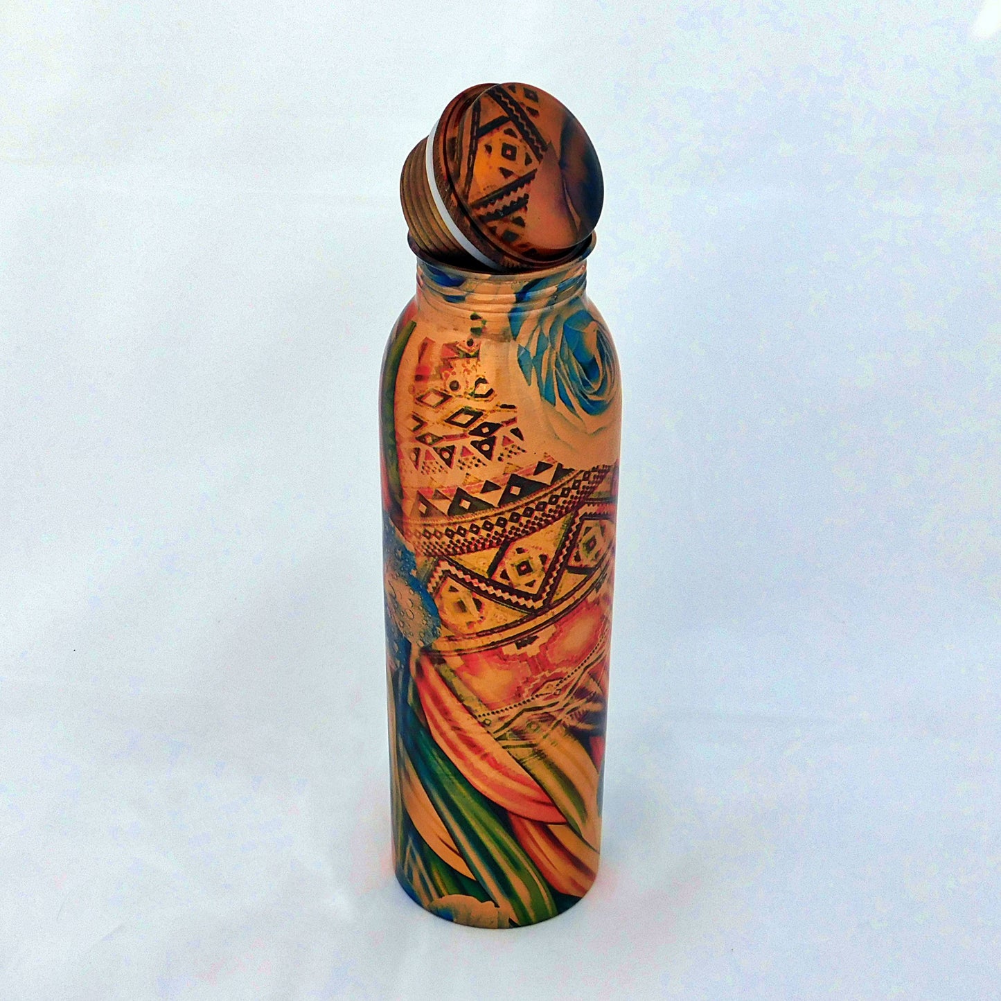 Pure Copper Designer water bottle (1 Litre) | Floral Fusion