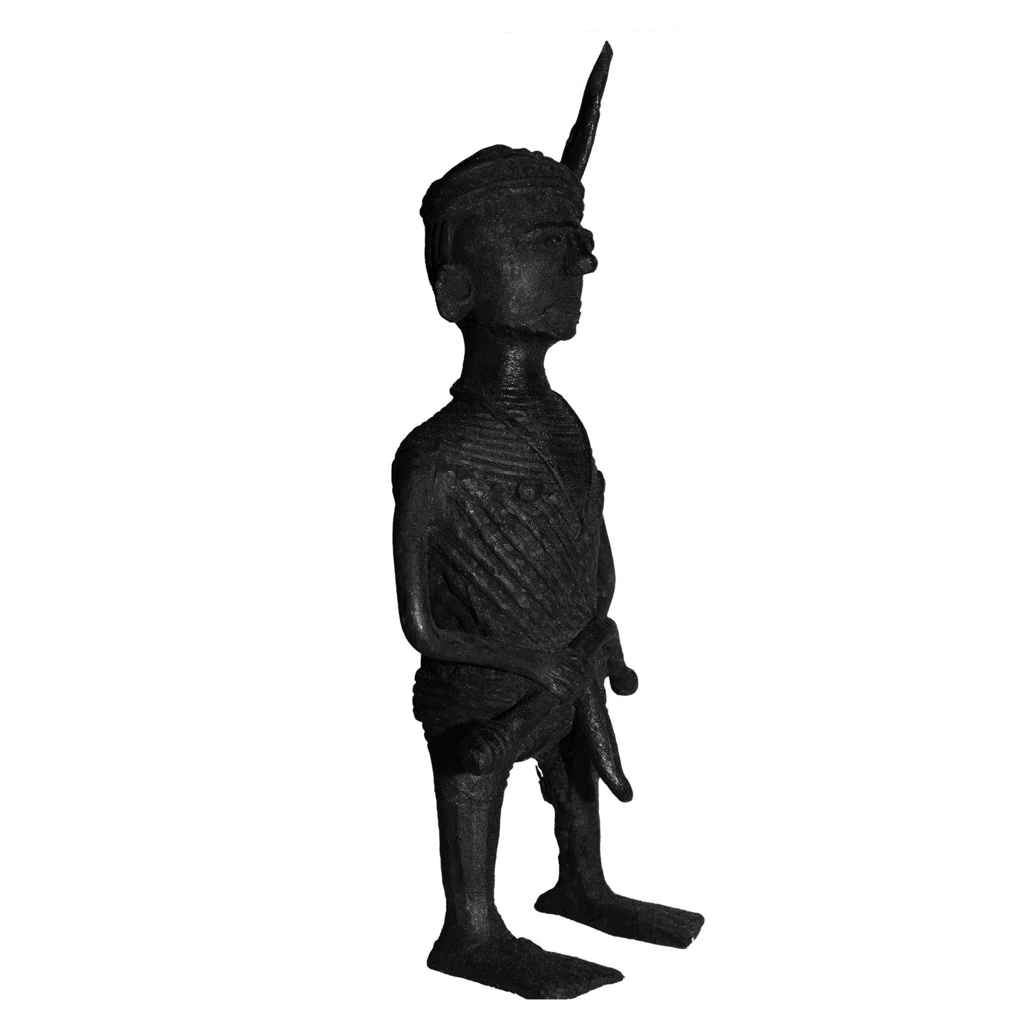 Black Dhokra Tribal Musician Karuna Figurine | Handmade Bronze Dhokra Art