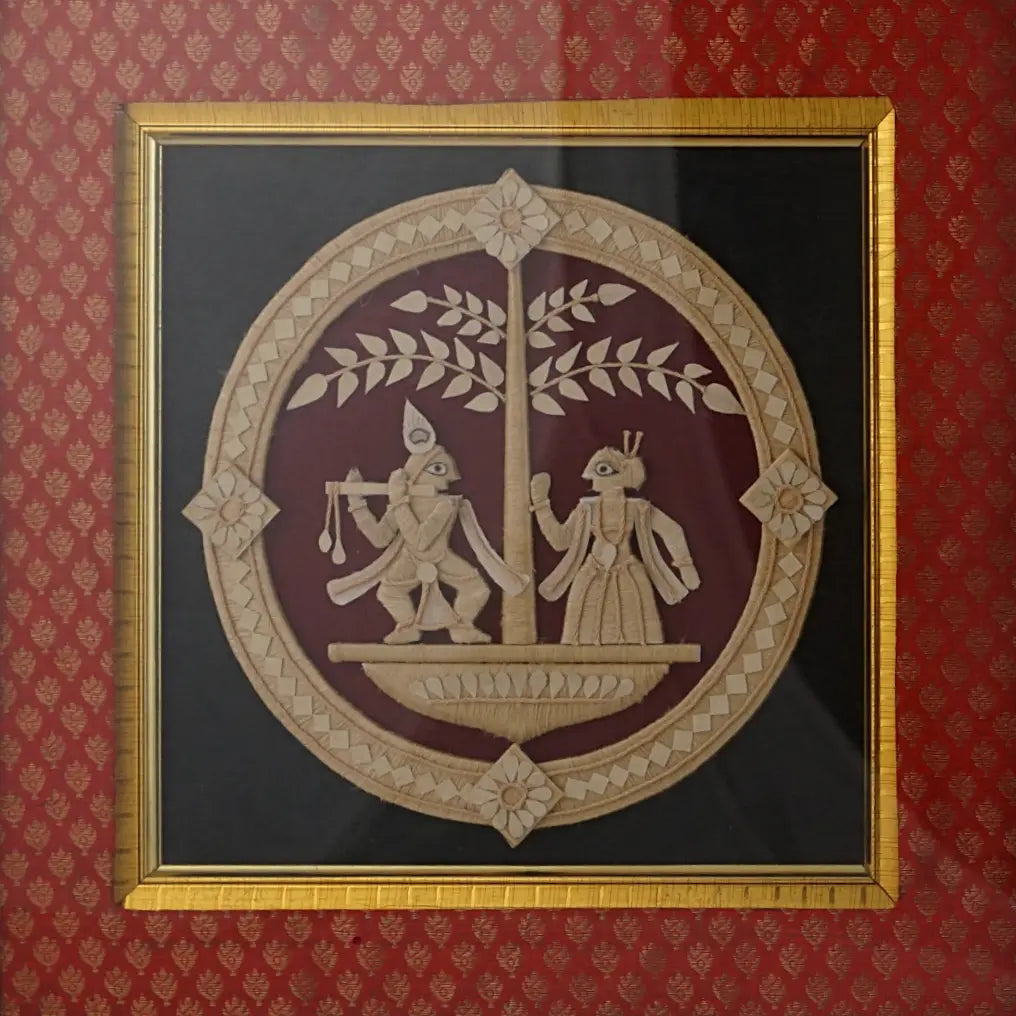 Shree Radha Krishna Under a Tree (Tussar Craft)