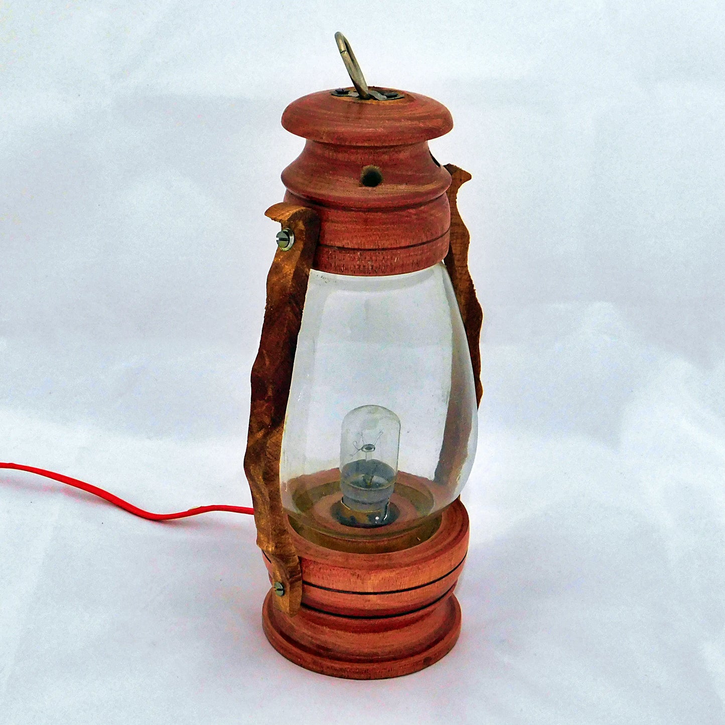 Handcrafted Wooden Electric Lantern/lamp with Warm Light