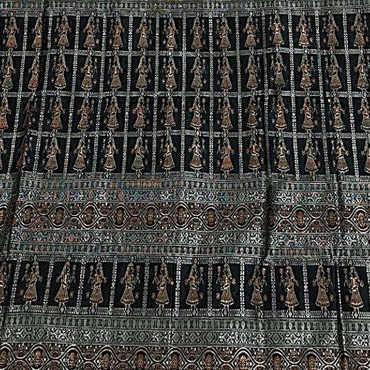 Maroon & Black Bomkai silk saree