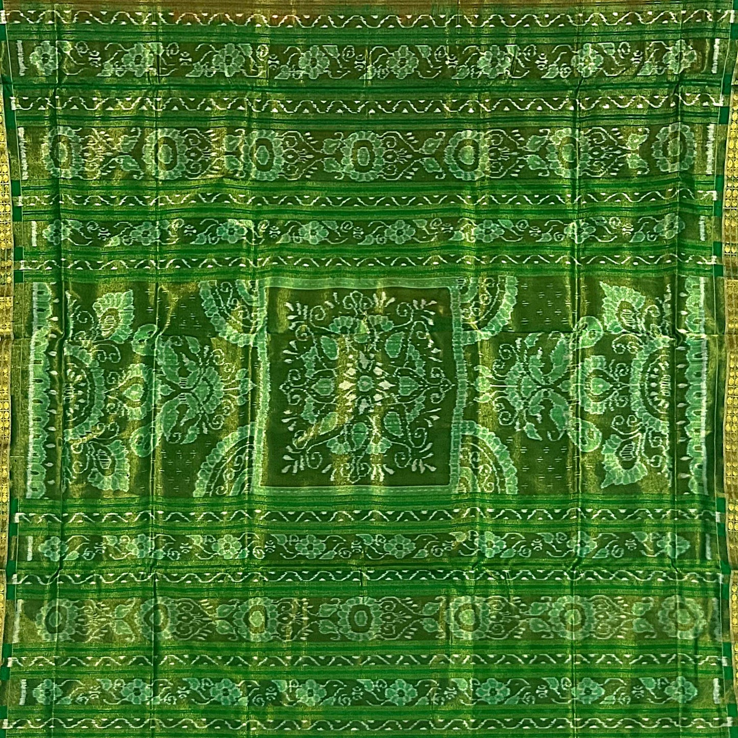 Luxurious Sambalpuri Silk Saree with Tissue Aanchal & Border