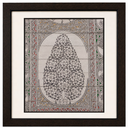 Tree of Life 02: Natural Painting On Palm-Leaf - Hand-Carved Artwork
