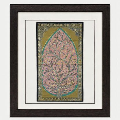 Tree of Life 03: Natural Painting On Palm-Leaf - Hand-Carved Artwork