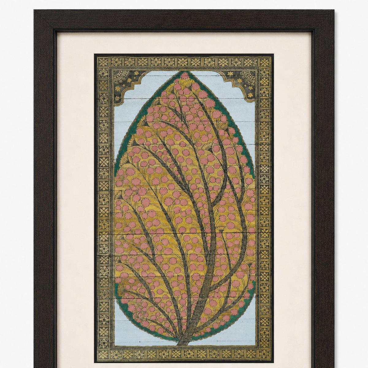 Tree of Life 05: Natural Painting On Palm-Leaf - Hand-Carved Artwork
