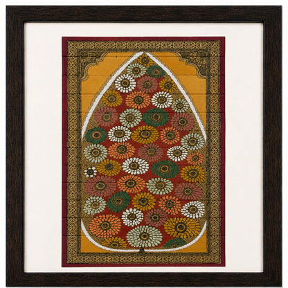 Tree of Life 06: Natural Painting On Palm-Leaf - Hand-Carved Artwork