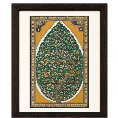 Tree of Life 07: Natural Painting On Palm-Leaf - Hand-Carved Artwork