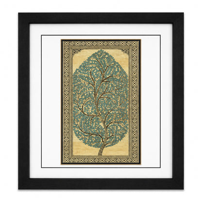 Tree of Life 07: Natural Painting On Palm-Leaf - Hand-Carved Artwork