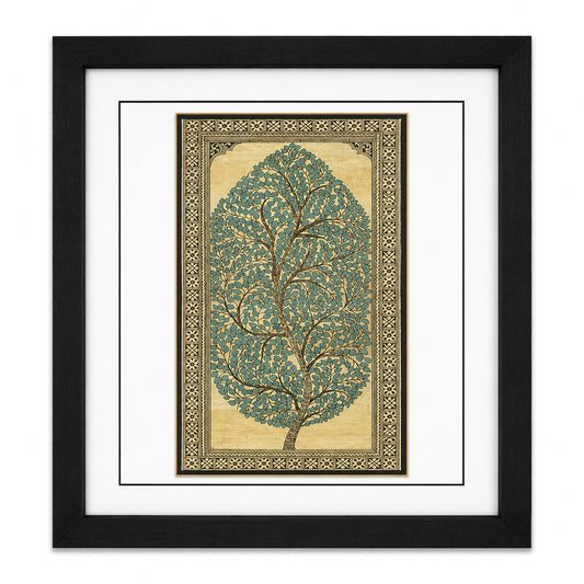 Tree of Life 07: Natural Painting On Palm-Leaf - Hand-Carved Artwork