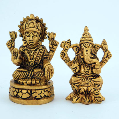 LAKSHMI GANESH Brass idols
