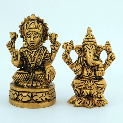 LAKSHMI GANESH Brass idols
