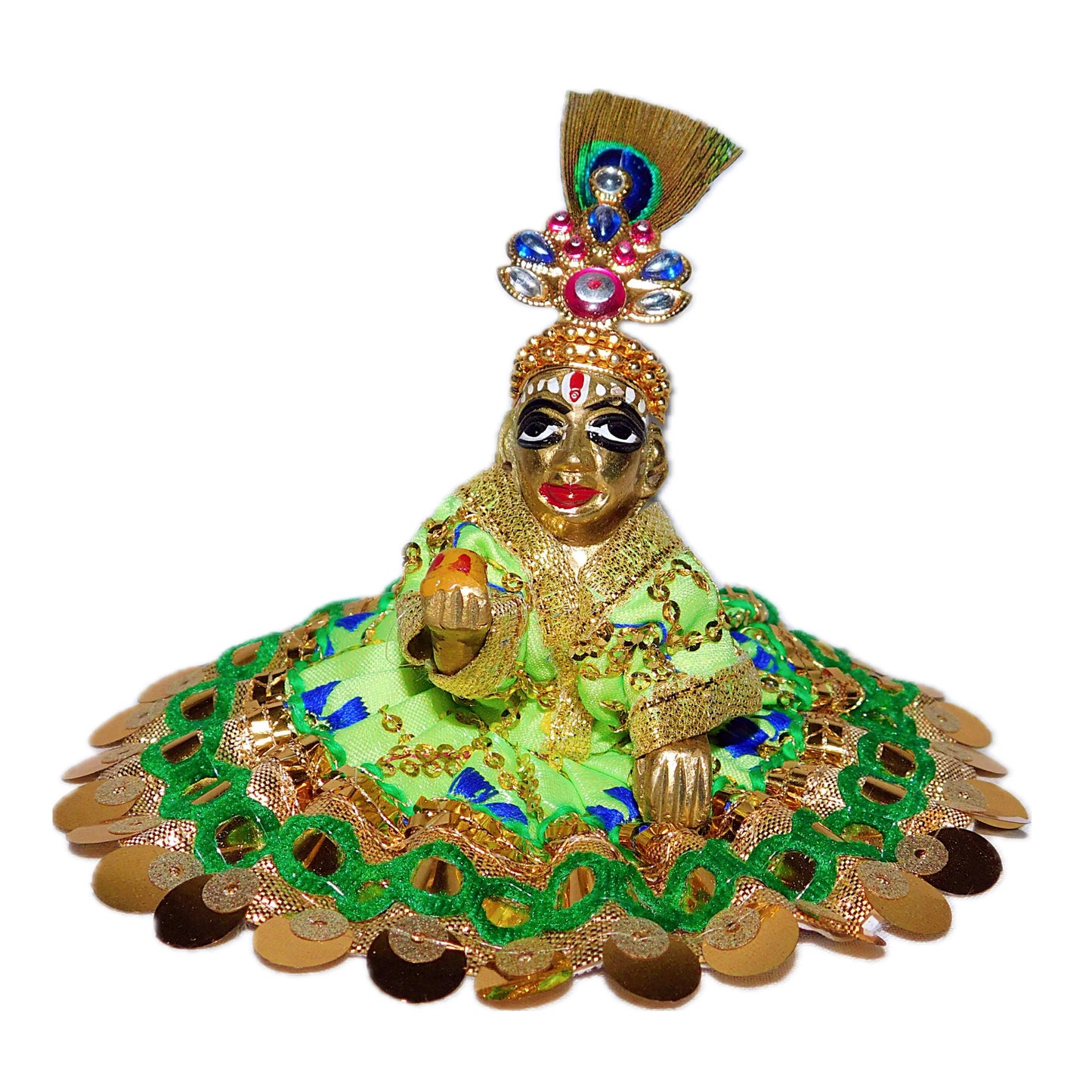 Laddu Gopal Brass Idol with Dress