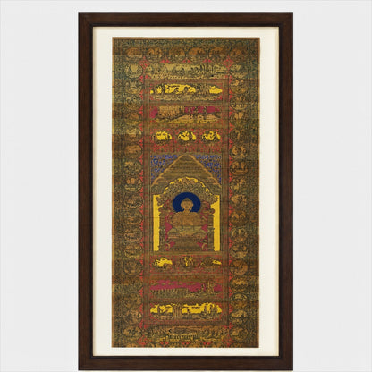 Lord Buddha's Story The Narrative Scroll On Palm-Leaf Hand-Carved With Natural Pigments
