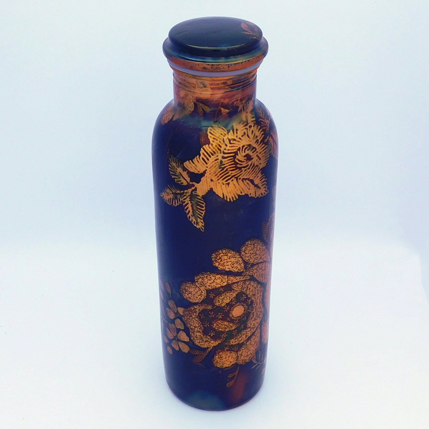 Pure Copper Designer water bottle (1 Litre) | Antique