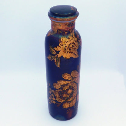 Pure Copper Designer water bottle (1 Litre) | Antique