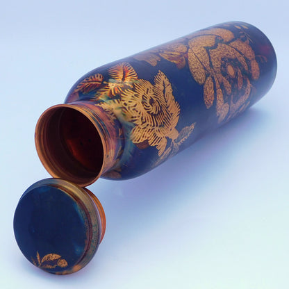 Pure Copper Designer water bottle (1 Litre) | Antique