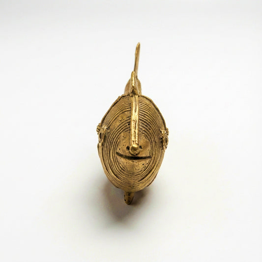 Golden Dhokra Fish Sculpture | Handmade Brass Fish Statue