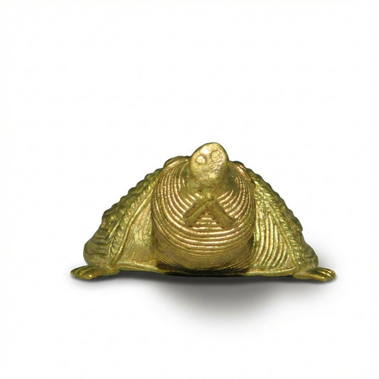 Golden Tortoise Dhokra Craft | Handmade Bronze Metal Tortoise Figurine in Dhokra Art