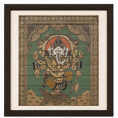 Nritya Ganapati — Dancing Ganesha Palm-Leaf Artwork