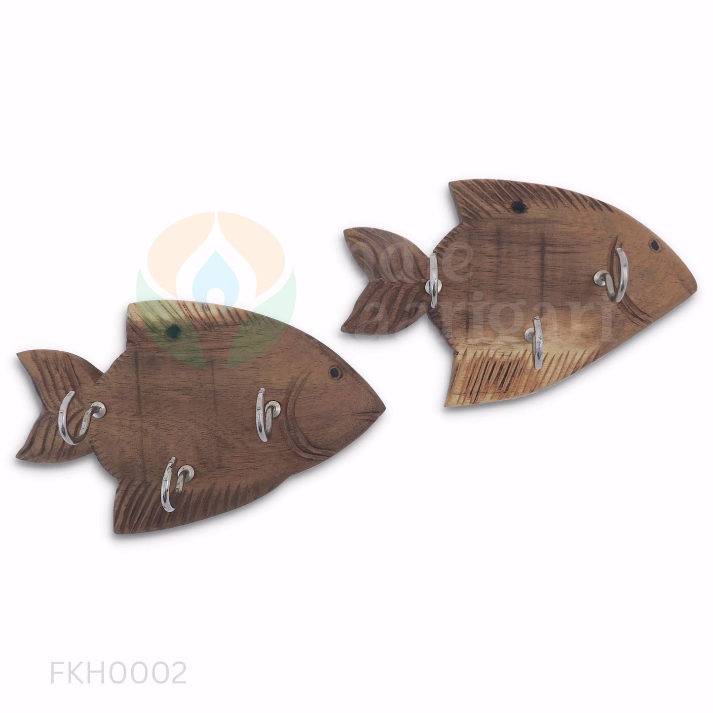 Handcrafted Wooden Fish Key Holder-Wall Organizer