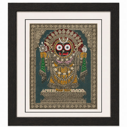Shri Jagannath —Hand Carved Artwork On Palm-Leaf Using 100% Natural Pigments