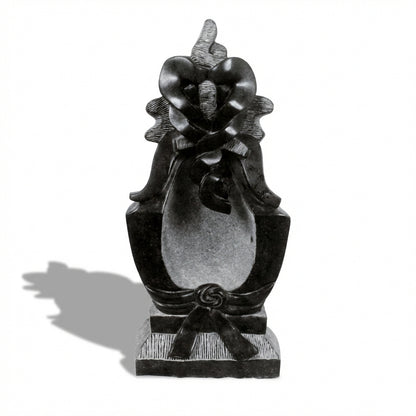 Abstract Ganesha Stone Idol – Khiching Black Granite Sustainable Spiritual Decor for Vastu & Luxury Mandirs | Indie Kaarigari Hand-Carved  "Sattva: Sacred"