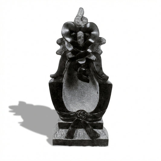 Abstract Ganesha Stone Idol – Khiching Black Granite Sustainable Spiritual Decor for Vastu & Luxury Mandirs | Indie Kaarigari Hand-Carved  "Sattva: Sacred"