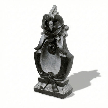 Abstract Ganesha Stone Idol – Khiching Black Granite Sustainable Spiritual Decor for Vastu & Luxury Mandirs | Indie Kaarigari Hand-Carved  "Sattva: Sacred"
