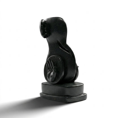 Lord Ganesha Stone Idol – Khiching Granite abstract for Vastu & Rituals | Indie Kaarigari Hand-Carved "Sattva: Sacred"