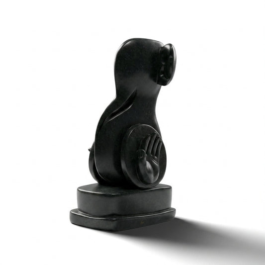 Lord Ganesha Stone Idol – Khiching Granite abstract for Vastu & Rituals | Indie Kaarigari Hand-Carved "Sattva: Sacred"