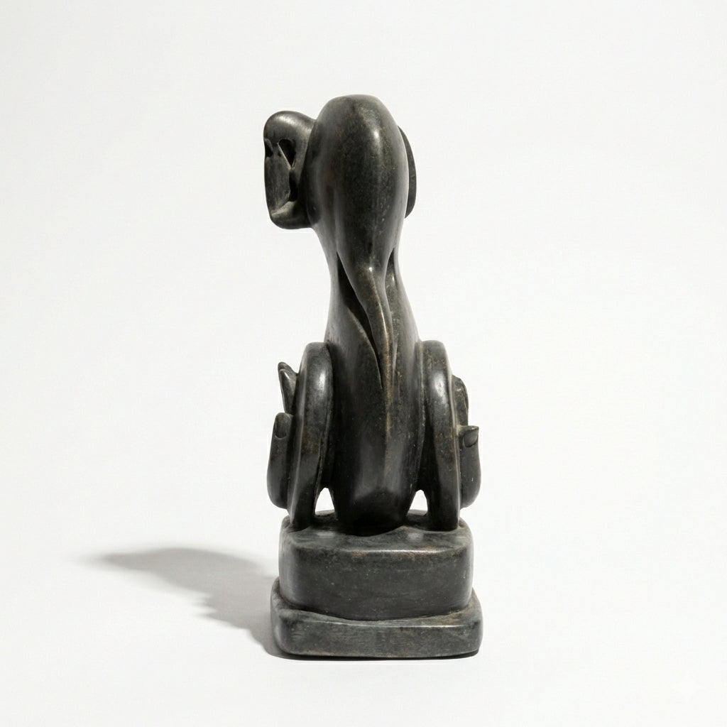 Lord Ganesha Stone Idol – Khiching Granite abstract for Vastu & Rituals | Indie Kaarigari Hand-Carved "Sattva: Sacred"