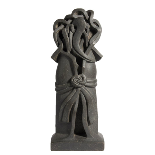 Standing Ganesha Stone Idol – Khiching Black Granite Sustainable Luxury Decor for Grand Entrances & Vastu Interiors | Indie Kaarigari Hand-Carved "Sattva: Sacred”
