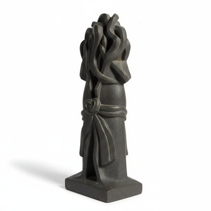 Standing Ganesha Stone Idol – Khiching Black Granite Sustainable Luxury Decor for Grand Entrances & Vastu Interiors | Indie Kaarigari Hand-Carved "Sattva: Sacred”