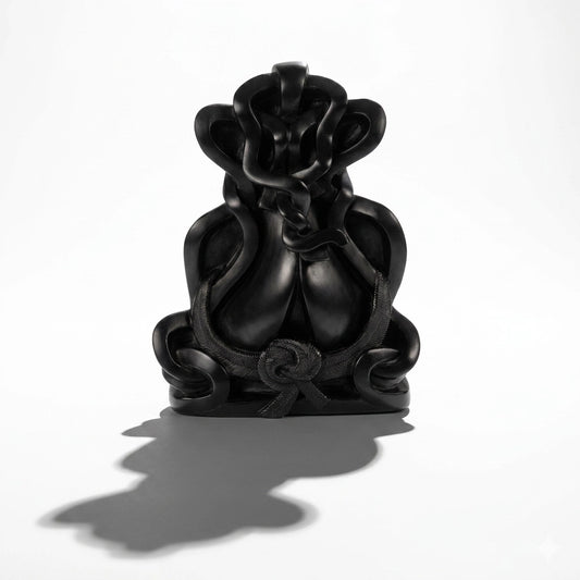 Shree Ganesha Abstract Sitting Idol– Khiching Black Granite Sustainable Spiritual Sculpture for Vastu, Zen Decor & Luxury Interiors | Indie Kaarigari Hand-Carved