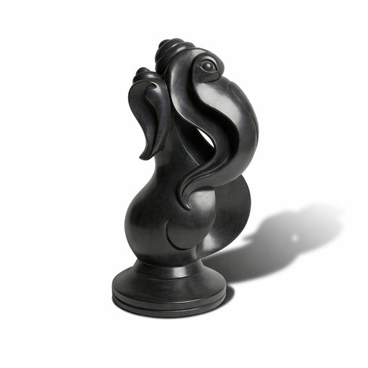 Hand-Carved Arch Abstract Ganesha – Premium Khiching Black Granite Sustainable Idol for Luxury Vastu & Modern Minimalist Altars | Indie Kaarigari Hand-Carved "Sattva: Sacred"
