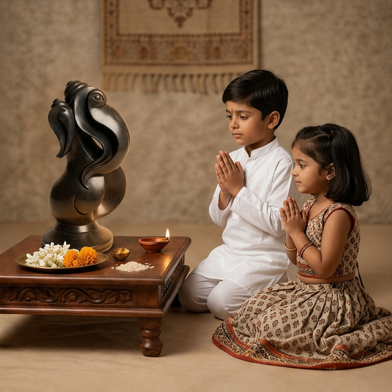 Hand-Carved Arch Abstract Ganesha – Premium Khiching Black Granite Sustainable Idol for Luxury Vastu & Modern Minimalist Altars | Indie Kaarigari Hand-Carved "Sattva: Sacred"