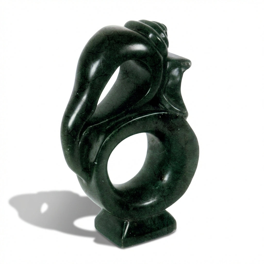 Abstract Shankh Ganesha Khiching Granite Statue | Vastu-Compliant Sacred Stone Art | Indie Kaarigari Hand-Carved "Sattva: Sacred"