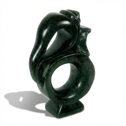 Abstract Shankh Ganesha Khiching Granite Statue | Vastu-Compliant Sacred Stone Art | Indie Kaarigari Hand-Carved "Sattva: Sacred"
