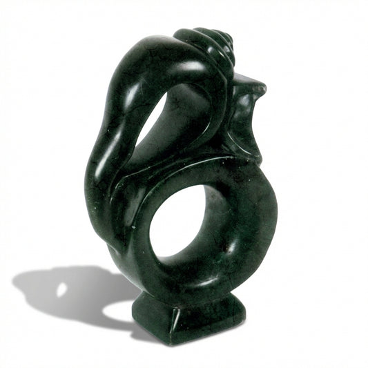 Abstract Shankh Ganesha Khiching Granite Statue | Vastu-Compliant Sacred Stone Art | Indie Kaarigari Hand-Carved "Sattva: Sacred"