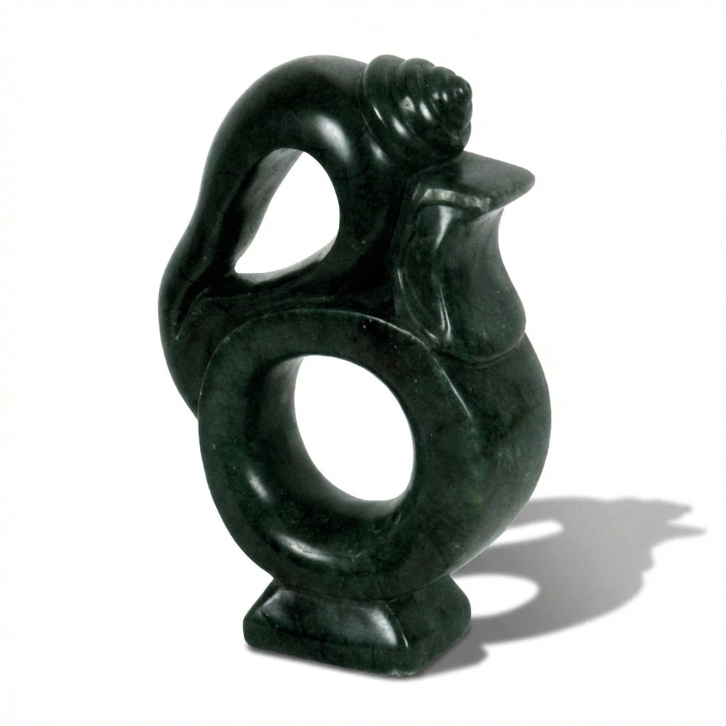 Abstract Shankh Ganesha Khiching Granite Statue | Vastu-Compliant Sacred Stone Art | Indie Kaarigari Hand-Carved "Sattva: Sacred"