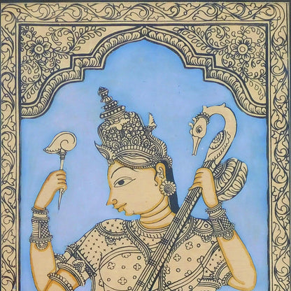 Devi Saraswati Beautiful Pattachitra Painting
