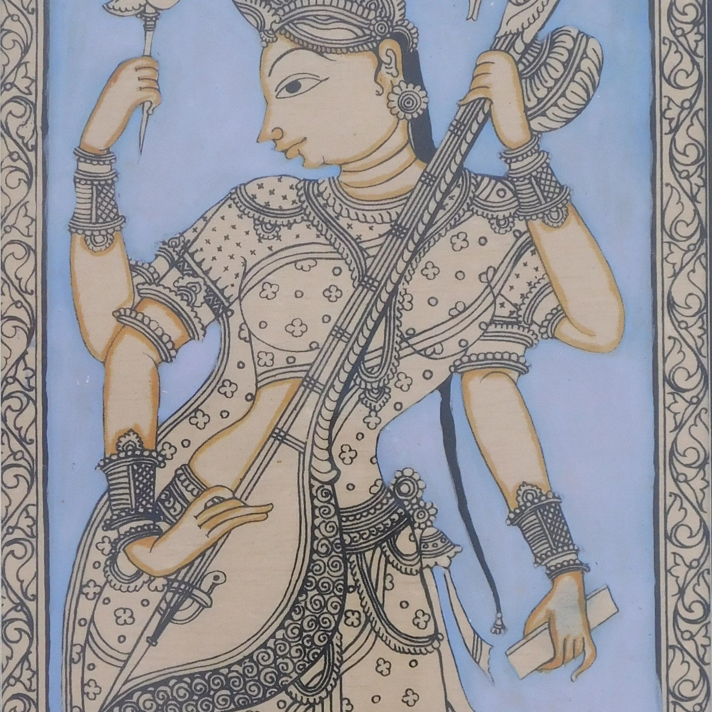 Devi Saraswati Beautiful Pattachitra Painting