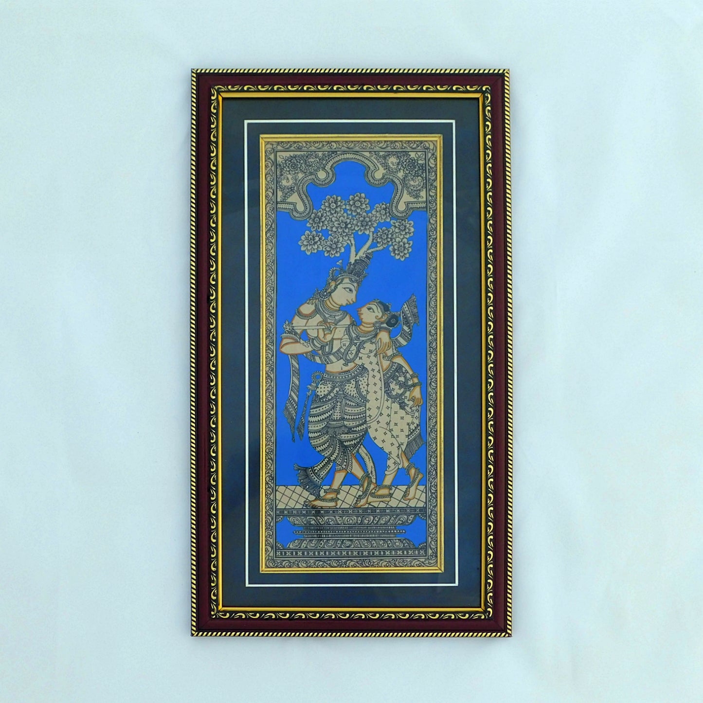 Shree Radha-Krishna in madhu-kunj Pattachitra Painting