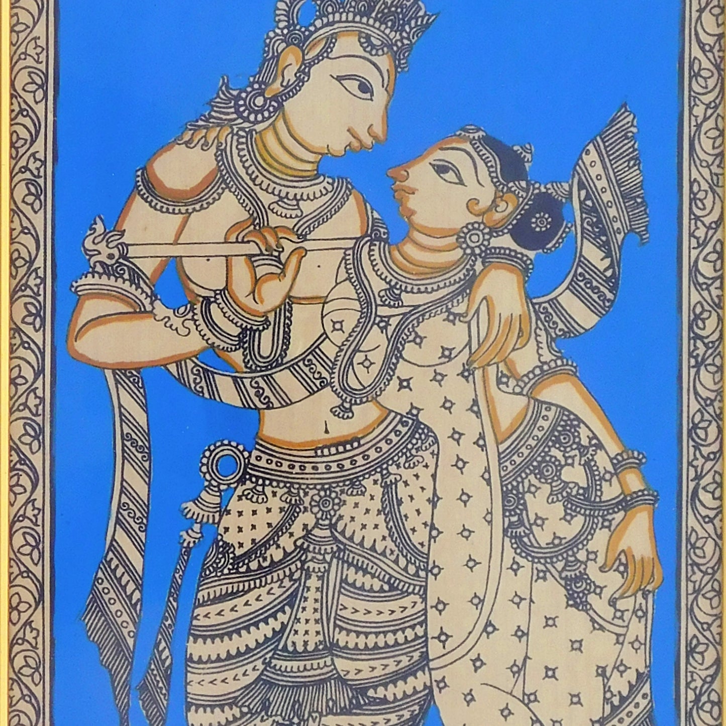 Shree Radha-Krishna in madhu-kunj Pattachitra Painting