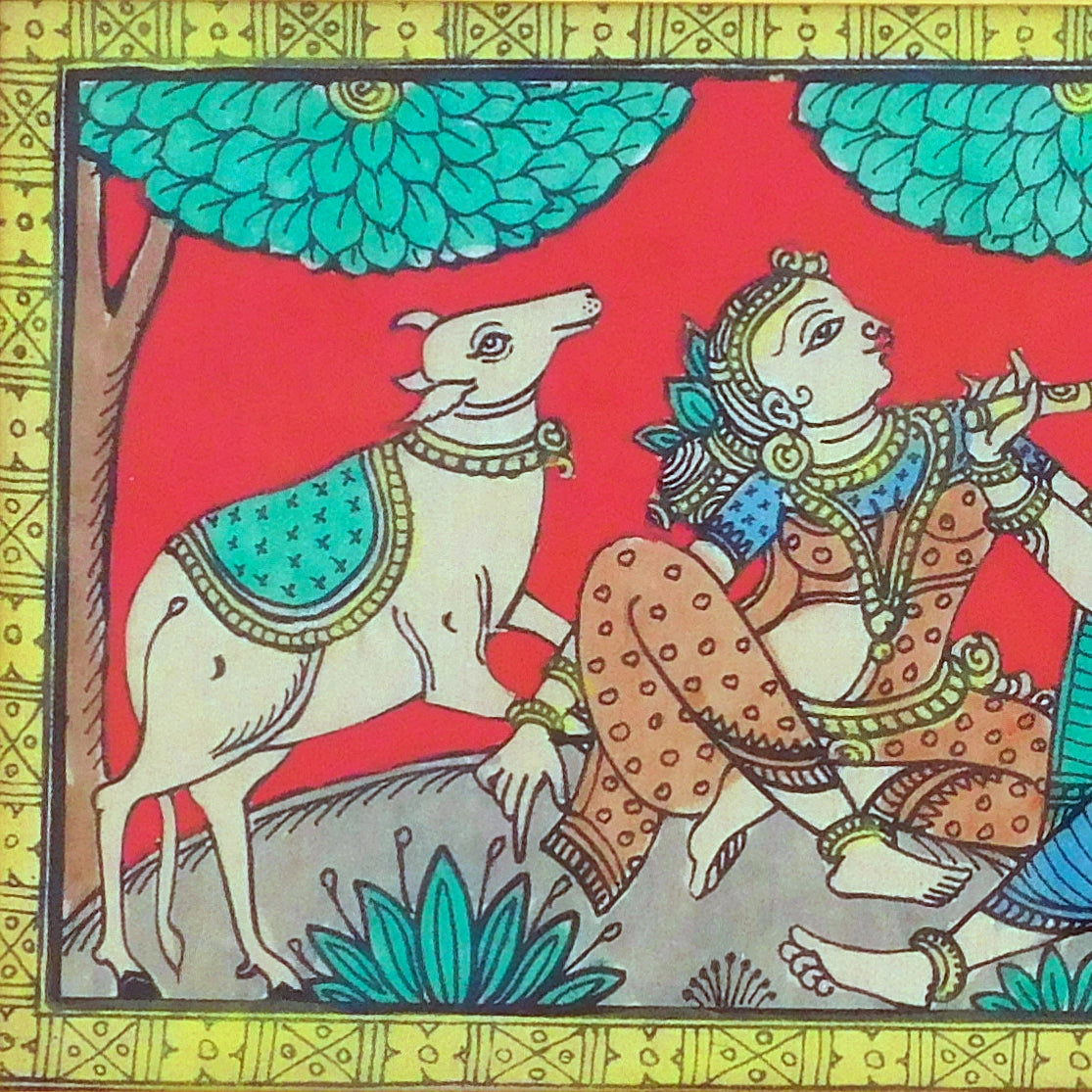 Shree Krishna with Gopis Pattachitra Painting