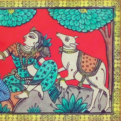 Shree Krishna with Gopis Pattachitra Painting