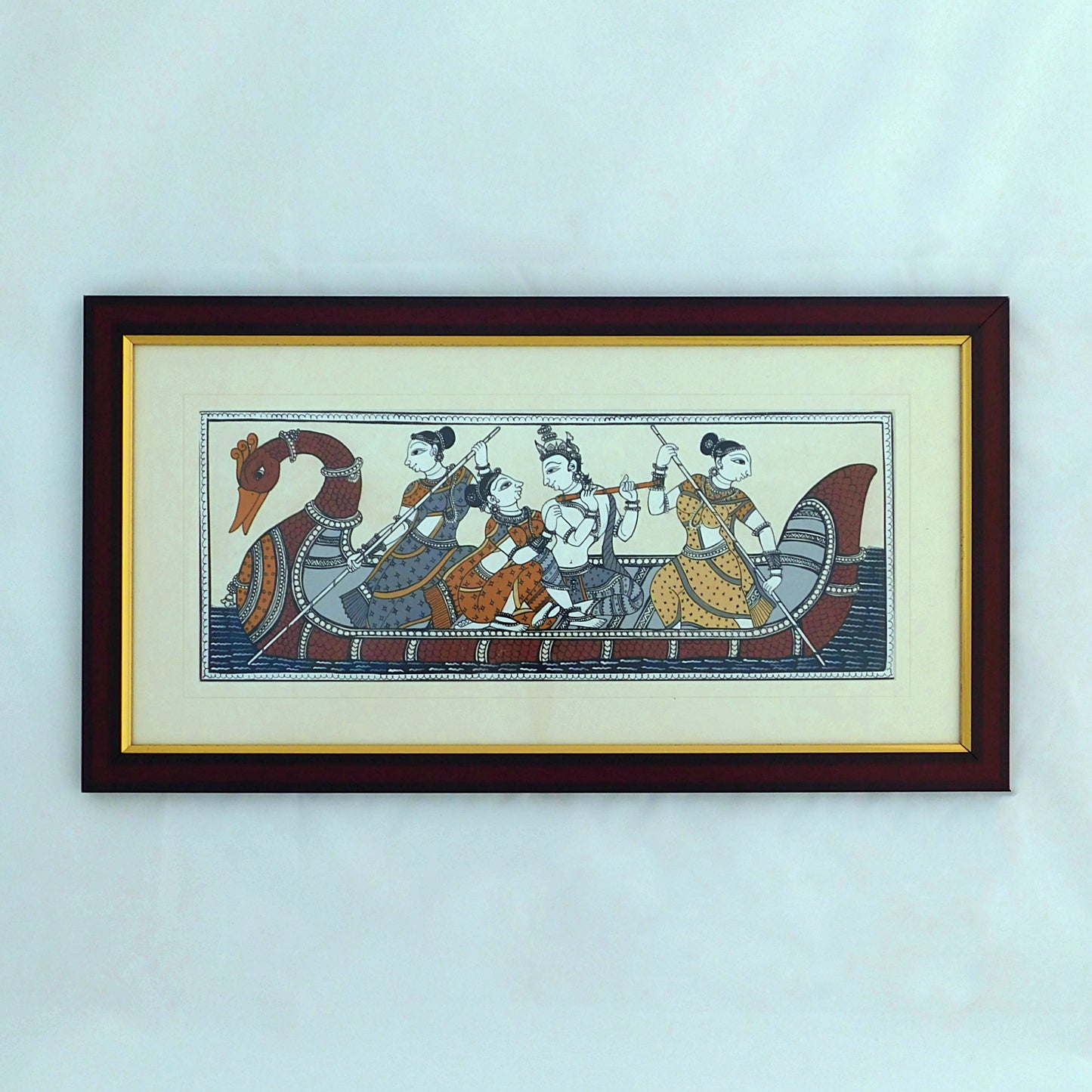 Shri Radha-Krishna Nauka-vihar Pattachitra Painting